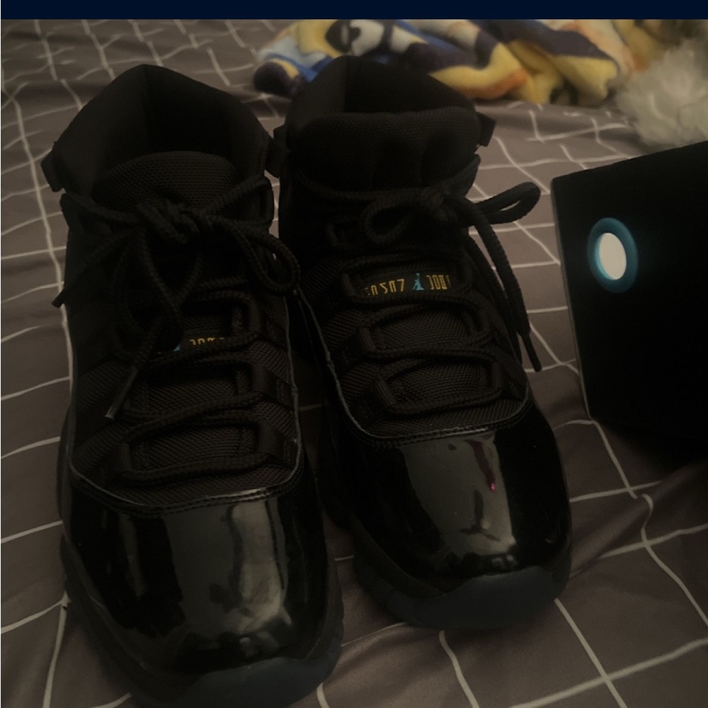 Jordan Kids Black Sneakers with Gold Accents